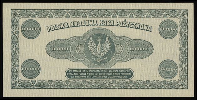 100.000 marek polskich 30.08.1923, seria G, numeracja 4120540, Lucow 433 (R3), Miłczak 35, delikatnie złamane w pionie, ale bardzo ładne