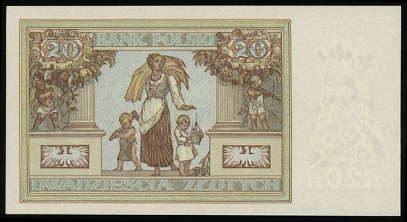 20 złotych 20.06.1931, seria DK, numeracja 62485