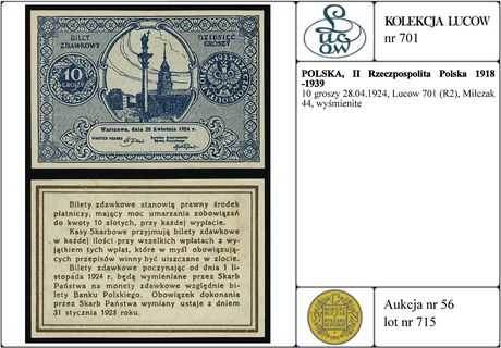 10 groszy 28.04.1924, Lucow 701 (R2), Miłczak 44
