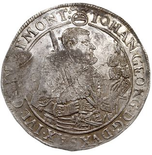 Jefimok 1655 na talarze saskim Jana Jerzego I z 1651 roku z mennicy drezdeńskiej, srebro 29.08 g, Spasskij 401 (nie notuje tego roku), bardzo rzadki i bardzo ładnie zachowany