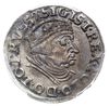 trojak 1539, Gdańsk, Iger G.39.1.m (R1), moneta w pudełku firmy PCGS z oceną MS 62, piękny egzempl..