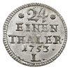 1/24 talara (grosz) 1753, Lipsk, Kahnt 585 var. a -na rewersie bez wieńca, duże cyfry i litera L, ..
