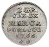 2 grosze srebrne (półzłotek) 1766, Warszawa, odmiana mniejsza tarcza herbowa, Plage 243, moneta w ..