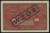 20 marek polskich 23.08.1919, czarny nadruk WZÓR”, seria II-P, numeracja 037389, Lucow 375 (R3), M..