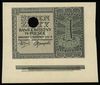 1 złoty 1.08.1941, bez oznaczenia serii i numeracji, banknot z brzegu arkusza wycięty wraz z margi..