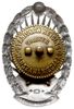 odznaka pamiątkowa KOP, wzór 1930, srebro 48.8 x 33.4 mm, emalia, na stronie odwrotnej państwowa p..