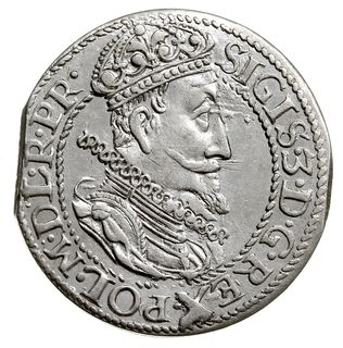 ort 1614, Gdańsk, kropka za łapą niedźwiedzia i duża cyfra 14, Shatalin G14-7 (R2), moneta z końca blachy, nieco rzadszy rocznik,