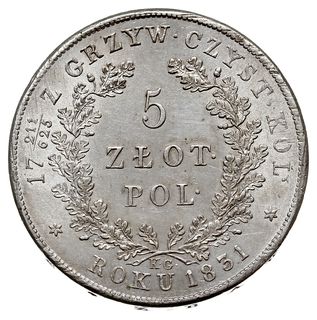 5 złotych 1831, Warszawa, Plage 272, delikatnie justowane, piękne