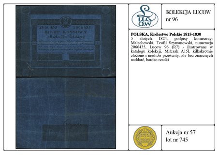 5 złotych 1824, podpisy komisarzy: Małachowski, 