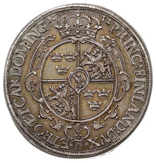 Gustaw Adolf 1611-1632, talar 1632, Augsburg pod okupacją szwedzką, srebro 28.93 g, Dav. 4543, AAJ 8, Forster 240, patyna, egz. WCN 54/1044