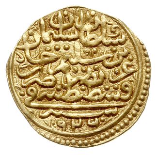 Sulejman I Wspaniały 1520-1566, ałtyn (dinar) 926 AH (AD 1520), Konstantynopol, złoto 3.53 g, Mitchiner 1252, Album 1317