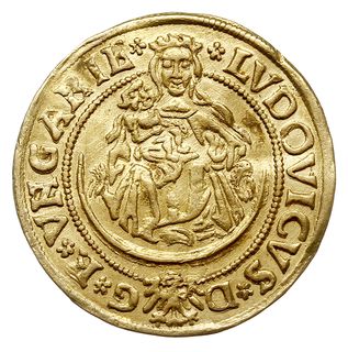 Ludwik II Jagiellończyk 1516-1526, dukat 1526 KB, Krzemnica, złoto 3.52 g, Lengyel 121/3/1526, Pohl M1-3, CNH II 294, Huszár 827, rzadki i bardzo ładny