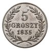 5 groszy 1835, Wiedeń, Plage 296, ładne, delikatna patyna