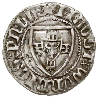 Winrych von Kniprode 1351-1382, szeląg, Aw: Tarcza Wielkiego Mistrza, MAGST WVNRICS PRIMS, Rw: Tarcza zakonna, MONETA DNORVM PRVCI, Neumann 4, Voss. §38, 133