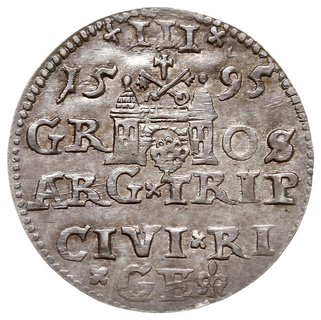trojak 1595, Ryga, na awersie odmiana napisu LIV