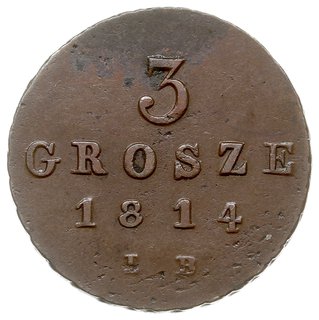 3 grosze 1814, Warszawa, Iger KW.14.1.a, Plage 92, patyna