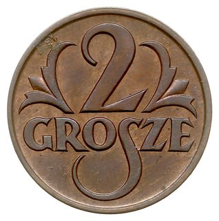 2 grosze 1927, Warszawa, Parchimowicz 102.c, piękne, w czerwonym odcieniu