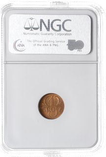 1 grosz 1931, Warszawa, Parchimowicz 101.f, moneta w pudełku NGC z certyfikatem MS66 RD, wyśmienite, w czerwonym odcieniu
