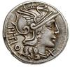 L. Sempronius Pitio 148 pne, denar 148 pne, Rzym, Aw: Głowa Romy w hełmie w prawo, za nią PITIO, p..