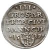 trojak 1537, Gdańsk, korona królewska z krzyżykiem i końcówka napisu na rewersie DANNC3K, Iger G.3..