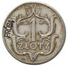 1 złoty 1929, Warszawa, na rewersie z lewej strony wklęsły napis PRÓBA, a na dole wypukły napis PR..