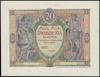 próbny druk rysunku strony głównej banknotu 20 złotych 1.03.1926, w odmiennych kolorach (zielono-f..
