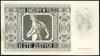 projekt (makieta) strony odwrotnej do banknotu 100 złotych 1.03.1940, bez oznaczenia serii, numera..