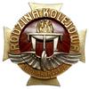 honorowa odznaka pamiątkowa Rodzina Kolejowa Za Ofiarną Pracę, dwuczęściowa, tombak 30.5 x 30.5, e..