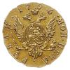 rubel 1756, Krasnyj Dvor (Moskwa), złoto 1.52 g, Bitkin 60 (R), Diakov 389 (R1), na awersie rysa w..