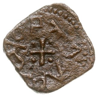 asprokastron (grosz), Aw: Głowa byka, Rw: Krzyż, w kątach kulki, ΛϹΠΡΟΚΛΡ, MBR 576, Kop. 3740 (R7), miedź 1.58 g, bardzo rzadki, pięknie zachowany jak na ten typ monety