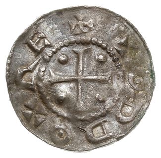 denar, Aw: Krzyż z kulkami w kątach, ODDO REX, Rw: Napis poziomy THERT/MANNI, Dbg 743, Kluge 28, srebro 1.35 g, gięty