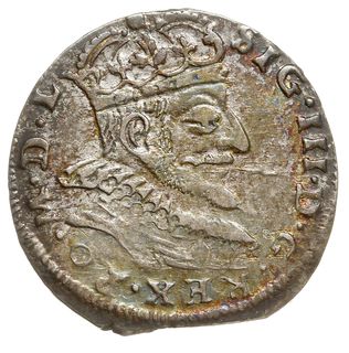 trojak 1590, Wilno, z herbem podskarbiego Demetriusza Chaleckiego na rewersie, Iger V.90.4.a (R2), Ivanauskas 5SV18-11, rzadka i bardzo ładna moneta wykonana techniką walcową
