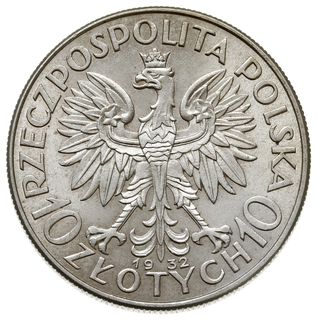 10 złotych 1932, Anglia - bez znaku mennicy, Głowa kobiety, Parchimowicz 120b, piękne
