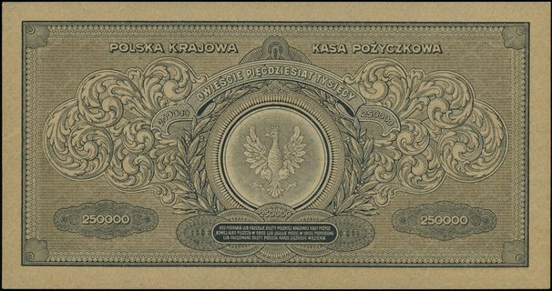 250.000 marek polskich, 25.04.1923, seria BY, numeracja 570675, Lucow 431 (R3), Miłczak 34c, zaokrąglone rogi, ale pięknie zachowane