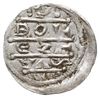 Denar 1157-1166 , Aw: Cesarz siedzący na tronie na wprost, Rw: Napis w trzech liniach BOL / EZL / ..