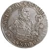 talar 1629, Szczecin, Aw: Popiersie i napis, Rw: Ukoronowana tarcza z gryfem, po bokach korony dat..