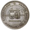 medal na pamiątkę srebrnego wesela, 1906 r., Aw: Dwie tarcze herbowe z datami 1881 - 1906 / 26 kwi..