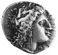 METAPONT, AR stater (330-300 p.n.e.), Aw: Głowa Demeter w wieńcu z kłosów,Rw: Kłos zboża i napis M..