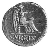 quinar- L. Porcius Licinius (118 p.n.e.), Aw: Głowa młodzieńca w prawo i napisM.CATO PRO PR, Rw: S..