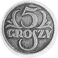 5 groszy 1923, srebro, wybito 100 szt (?), 3,3 g.
