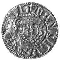 Henryk III (1216-1272), denar, Aw: Głowa na wprost i napis: HENRICVS REXANE (G), Rw: Długi krzyż i..