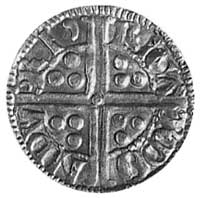 Henryk III (1216-1272), denar, Aw: Głowa na wprost i napis: HENRICVS REXANE (G), Rw: Długi krzyż i..