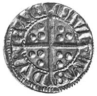 Edward II (1307-1327), denar, Aw: Głowa w koronie na wprost i napis: EDWR ANGL.. D, Rw: Długi krzy..