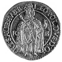dukat 1661, Krzemnica, Aw: Stojący cesarz w zbro