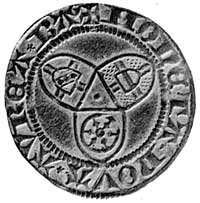 Ludwik IV (1436-1449), goldgulden b.d., mennica Bacharach, Aw: Tarcza na tlekrzyża i napis, Rw: Tr..