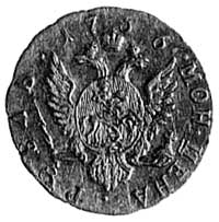 rubel 1756, Moskwa, złoto, Aw: Popiersie i napis, Rw: Orzeł carski i napis, Harris89, Fr.100