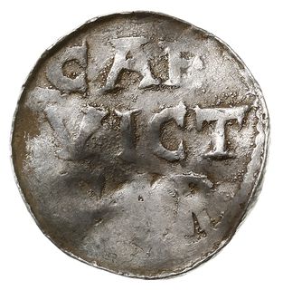 anonimowy denar ok. 1010, Aw: Chrystogram, Rw: CAE / IVICT / SAR, Dbg. 1190, srebro 1.39 g, gięty