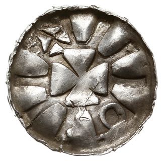 jednostronny denar krzyżowy X w., Magdeburg?, Krzyż kawalerski, wokoło belki, krzyż i kółko, Kluge 50,  Dbg 1329, CNP 389, srebro 1.16 g, gięty