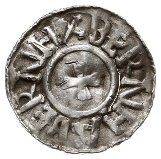 denar, Aw: Krzyż, wokoło BERNHA BERNH X, Rw: Krzyż, wokoło IN NOMIMINE DNI, Dbg 587, srebro 1.29 g, gięty