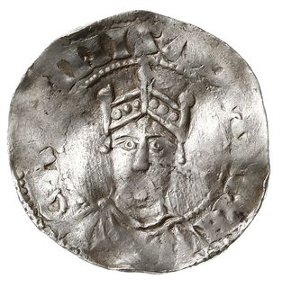 denar, Aw: Popiersie w koronie na wprost, Rw: Napis ARGENTINA w formie krzyża, Dbg. 920, Kluge 82,  srebro 1.38 g, gięty